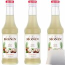 Monin Kaffee-Sirup Kokosnuss 3er Pack (3x250ml Flasche) + usy Block