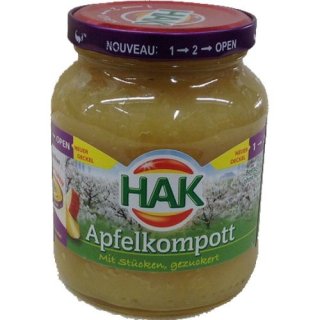 HAK Apfelkompott mit Stücken im Glas (370ml)