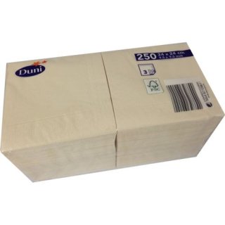 Duni Zelltuch-Servietten champagne, 3-lagig 24x24cm (250 Stck.)