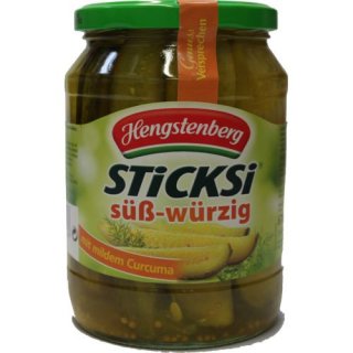 Hengstenberg Gurkenviertel Sticksi süß-würzig (720ml Glas)