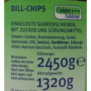 Gurkenscheiben Dill Chips, eingelegt (2650ml Glas) Gastro Qualität
