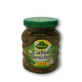 Kühne Cocktail Cornichons mit Dill und Zwiebeln (110g Glas)