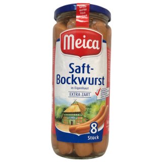Meica Saft-Bockwurst in Eigenhaut 8 Würstchen extra zart (360g Glas)