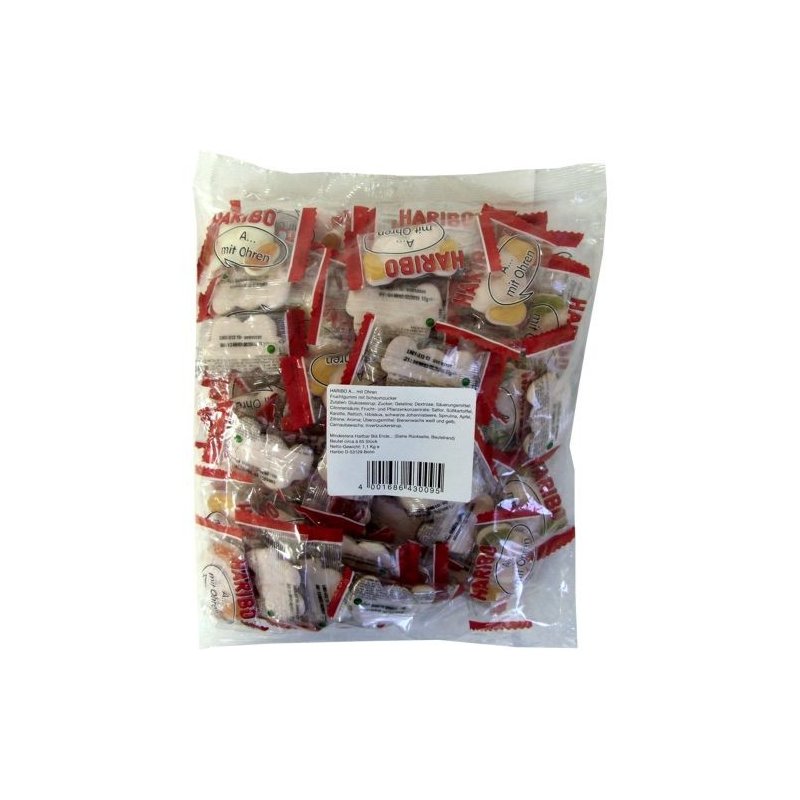 Haribo A... mit Ohren Fruchtgummis mit Schaumzucker, einzell verpackt