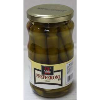 Adria Scharfe Pfefferoni in Branntweinessig (370ml Glas)