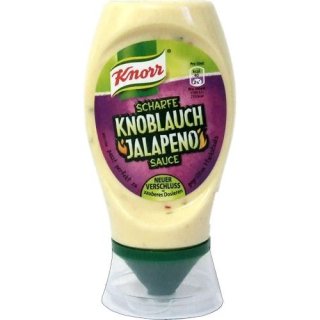 Knorr scharfe Knoblauch Jalapenosauce Grillsoßen-Variation (250ml Squeezer Flasche)