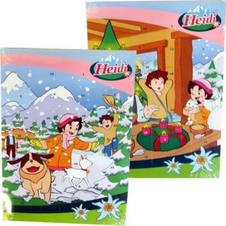 Adventskalender 2er Set(2 Motive:Heidi am Weihnachtstisch & draußen im Schnee) 2x75g