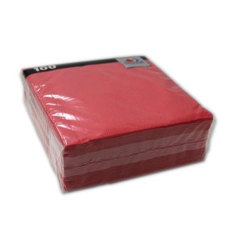 Metsä Tuissue Prägeservietten rot 1-lagig 33x33cm 1/4 Falz (100 Stck.)