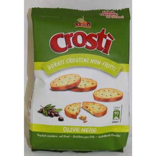 Crosti schwarze Olive Brotsnacks (100g Tüte)