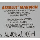 Absolut Vodka Mandrin (0,7l Flasche)