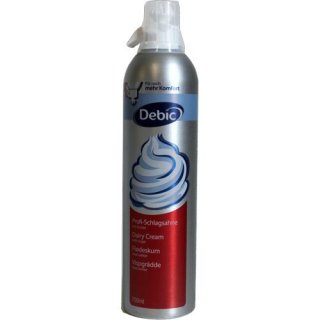 Gastro Sprühsahne gezuckert  35% von Debic (700 ml Flasche, rot)