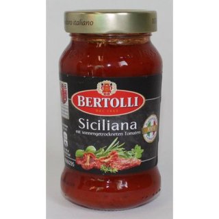 Bertolli Siciliana Tomatensauce getrocknete Tomaten, Oregano (400g Glas)