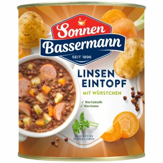 Sonnen Bassermann mein Linsen-Eintopf mit Würstchen (800g Dose)