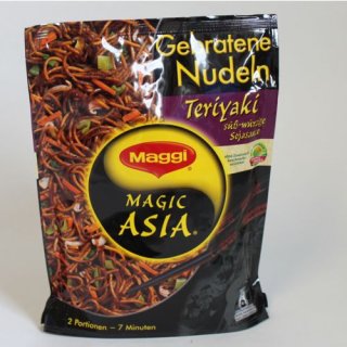 Maggi Magic Asia Gebratene Nudeln Teriyaki mit Sojasauce (130g Beutel)