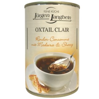 Jürgen Langbein Oxtail Clair Klare Rinder-Consomme 1er Pack (400ml Dose)