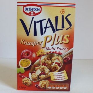 Dr Oetker Vitalis Knusper Plus Multifrucht (450g Packung)