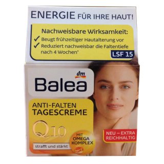 Balea Q10 Anti-Falten Tagescreme mit Omega Komplex LSF 15 (50ml)