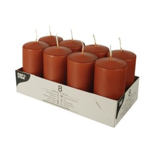 Pappstar Stumpenkerzen Terracotta (8 Stück)