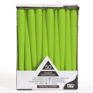 Pappstar Leuchterkerzen limonengrün, 2,2 x 25cm (50 Stück)