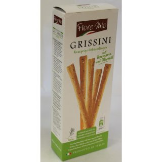 Fiore Mio Grissini Gebäckstangen mit Rosmarin und Olivenöl (125g Packung)