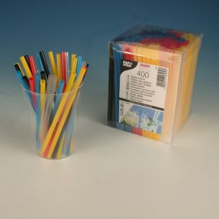Papstar mini Trinkhalme farbig, 5mm x 12,5 cm (400 Stück)