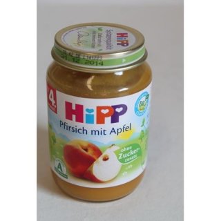 Hipp Pfirsiche mit Apfel (190g Glas)