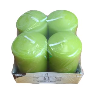 Papstar Stumpenkerzen kiwi, Ø 50 mm x 80 mm (4 Stück)
