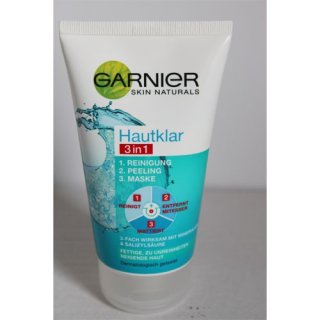 Garnier Hautklar 3in1 Reinigung, Peeling, Maske (150 ml Tube)