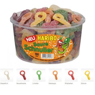 Haribo Saure Schnuller 150 Stk. (1x1,2kg Runddose)