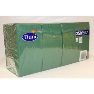 Duni Zelltuch Servietten Dunkelgrün 3lagig 33x33cm (250 Stck. Packung)