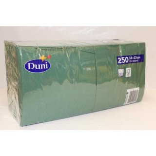 Duni Zelltuch Servietten Dunkelgrün 3lagig 33x33cm (250 Stck. Packung)
